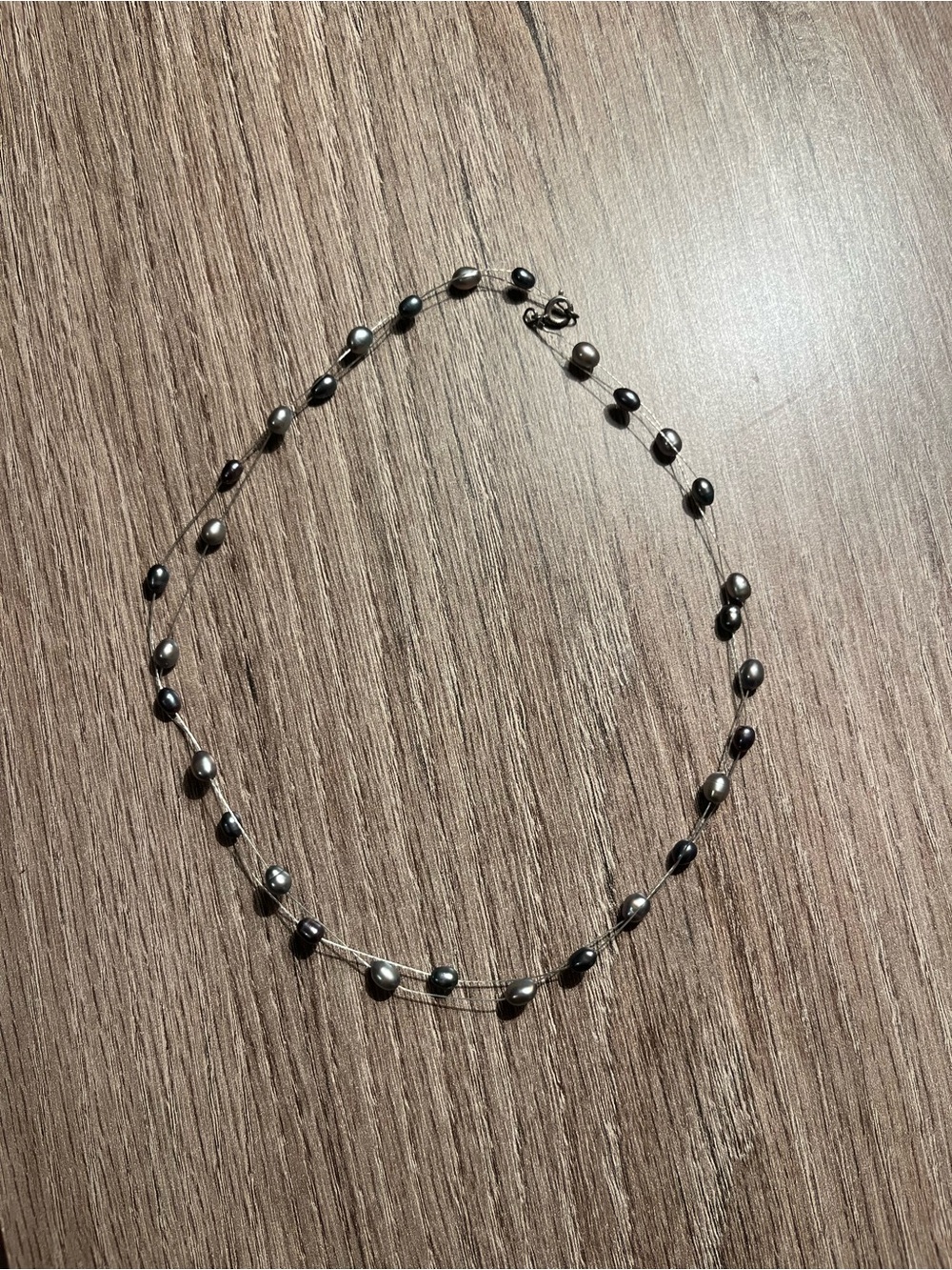 Delicate Multi-Color Pearl Station Necklace